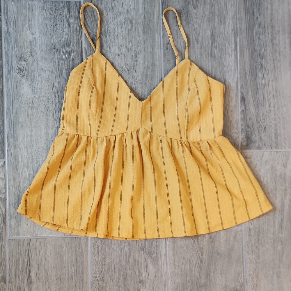 Francesca's Collections Mustard Striped Camisole